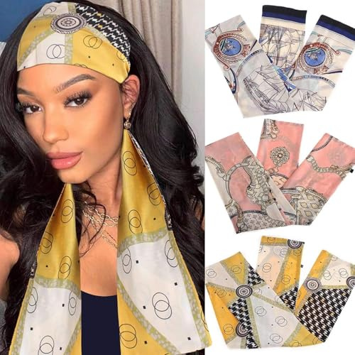 XTREND Satin Edge Laying Scarf Wrap Headband edge Laying Scarf for lace Wigs Non-slip Hair Wrap Satin Wig Grip For Wig