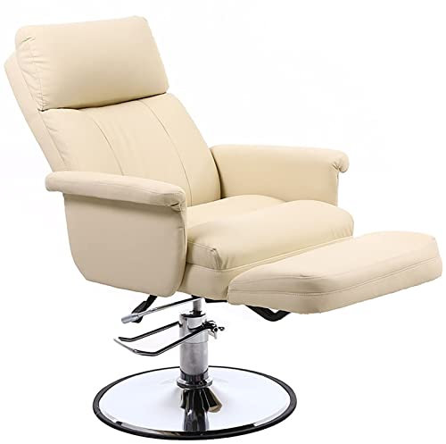 LYQCZ SchöNheitsstuhl Kosmetikliege Massageliege Hydraulisch Massagetisch Multifunktional Heben Sofa Computer Stuhl HöHenverstellbar Massagebank FüR Tattoo, Kosmetik, SPA, Salon(Color:Off-White)