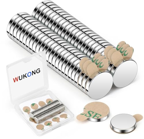 Wukong 10 x 2 mm Kraftfulla Neodymmagneter, 50 St Små Magneter, Magnetfolie Klistermärken, Kontorskyl Magnet och Magnetisk Anslagstavla i Glas