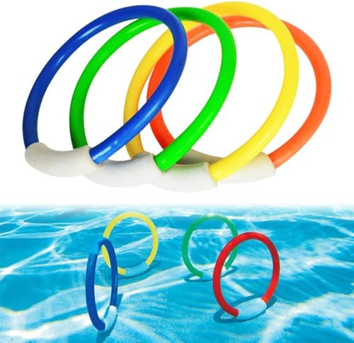 Unterwasser Tauchringe,Tauchringe Spielzeug,Tauchring für Unterwasserspiel,Pool Tauchringe,Tauchen Spielzeug,Spielzeug Unterwasser,Schwimmbad Spielzeug,Pool Tauchspielzeug für Kinder,4 Stücke