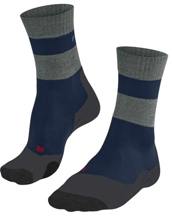 FALKE Herren Wandersocken TK2 Explore M So Wolle Funktionsmaterial antiblasen dick 1 Paar, Blau Blue Pond 6598 Stripe, 39-41