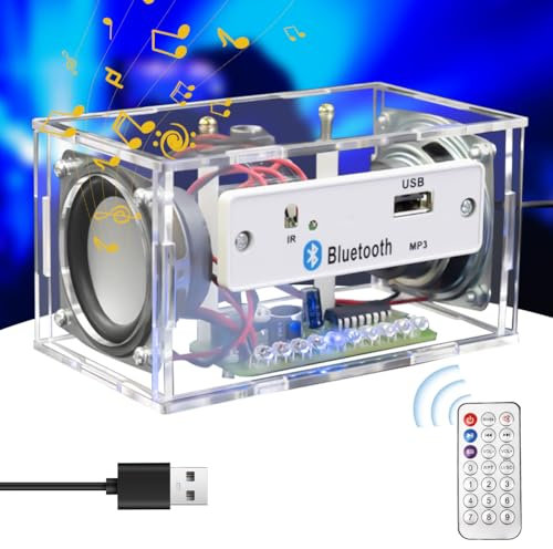 Silkwish Elektronik Löten Bausatz für Kinder ab 12 Jahren - Bluetooth Lautsprecher selber Bauen mit dem Elektronik Bausatz - Löt Bausatz DIY Musikspieler - Löten Ubungsset für Erwachsene