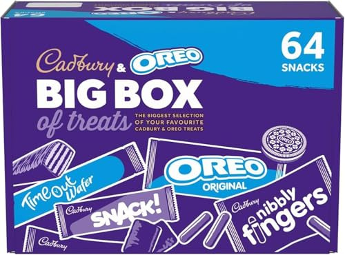 Cadbury & OREO Big Box of Treats, 64 Assorted Chocolates and Snacks, 1618 g (Pack of 1)