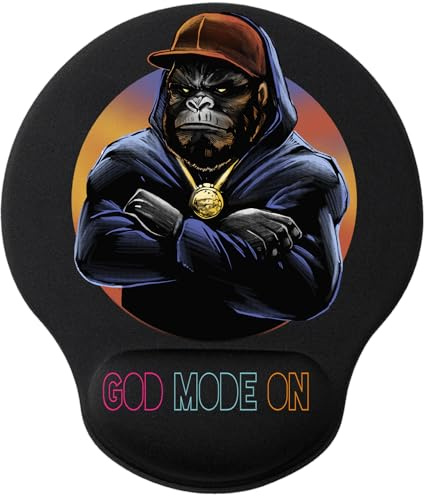 Gaming Mouse Pad Desk Wrist Support Soft Surface and Non-Slip Base Ideal for Gamers Compatible with Optical and Laser Mouse Pad Design Gorilla Cross Arms