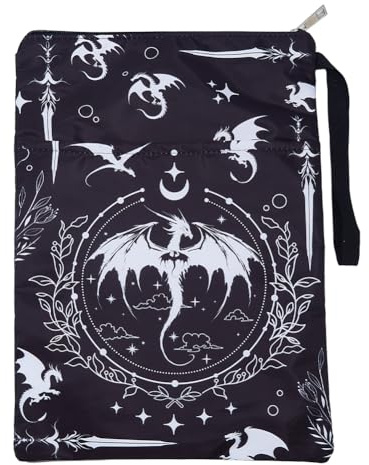 Hobbspring Romantasy Dark Academia Dragons Housse de protection pour livre 34 x 24 cm avec fermeture éclair et poche avant pour femme