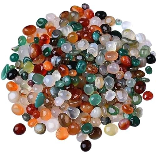 Canollo 100g Muggelsteine Bunt Kinder, Dekosteine Bunt, Muggelsteine Bunte Deko, Dekosteine für Vasen 7-9mm, Premium Steine Deko, Muckelsteine Bunte Kinder, Mosaiksteines zum Basteln (Achat)