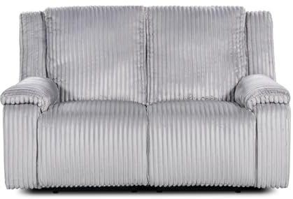 Jennifer Taylor Home Devon 62 2-Power Motion Recliner Loveseat Sofa, Moon Gray Corduroy