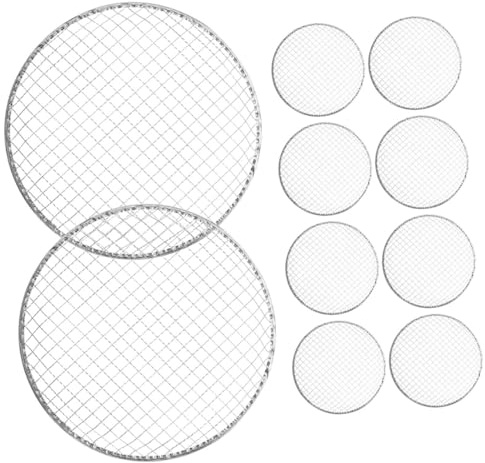SEWACC 10 pezzi Rete Griglia Usa e Getta per Barbecue Outdoor Griglia Raffreddamento Carne e Verdure Sostituzione Rete Filo Rotonda Leggera e Portatile per Picnic e Campeggio