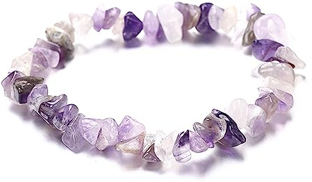 Whoasyst kristall chip sten naturlig grus pärlor kvinna armband gåva dekorativ handledskedja smycken för yoga bön naturlig chakran kristall grus, En storlek, enligt beskrivningen