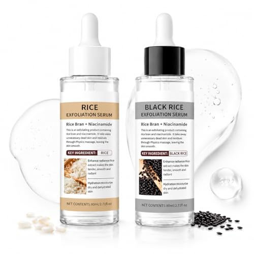 Peel Shot Glow Rice Ampoule Duo, 2 Pezzi Bianco + Nero Fiala Di Riso Delicato Peeling Per Viso Esfoliante Black And White Rice Peeling Pulizia Dei Pori, Idratante E Pelle Radiante, 80ml
