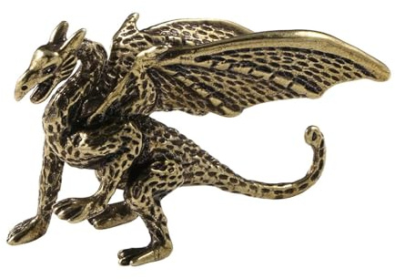 BOKIOESDE Vintage Pterosaurie-drakefigur Konstnärlig Fantastisk Dekorationsartikel Unik Accent För Klassiska Hemmiljöer Mässing Pterosaurie-drakefigur
