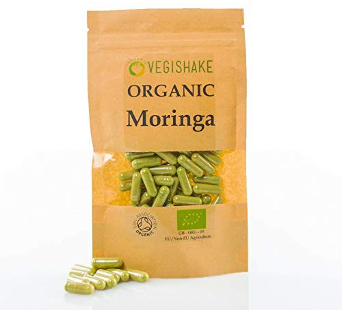 Organic Moringa Oleifera HPMC Capsules 1000mg per Meal Oleifera Miracle Tree Vegan Halal Kosher (90 Capsules)