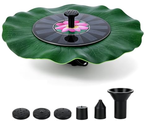 Bomba de fuente solar, forma de loto Bomba de estanque solar Fuente de agua con energía solar Bomba de agua para estanque Círculo Jardín Bomba de agua con energía solar Decoración de jardín