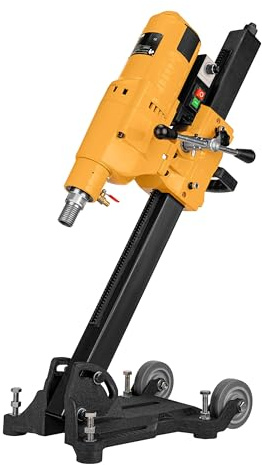 WABROTECH® Carotatrice 3950 W su Supporto Inclinabile con Rulli di Trasporto - Carotatrice Diamantata 580 Giri/min - Carotatricce Ø 12–255 mm con Interruttore PRCD per Carotaggio a Umido e a Secco