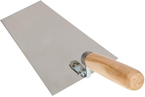 KOTARBAU® - Cazzuola trapezoidale in acciaio inox, 180 mm x 81 mm, con manico in legno, cazzuola per intonaco, spatola per stuccatori indispensabile per lavori di muratura