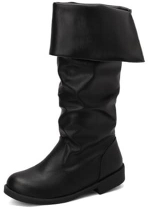 DUNHAO COS Medieval Male and Female Renaissance Pull On Mid Calf Gothic Boots Flat Jazz Boots Renaissance Boot US 9.5-10/CH 43