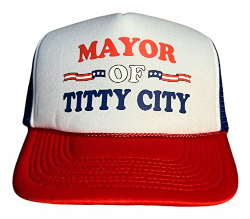Unbekannt Mayor of Titty City Trucker Hat Lustige Snapback Hut Amerikanische Flagge Trucker Hat