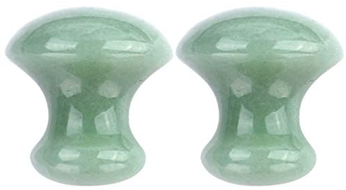 OSALADI 2Pcs Gua Sha Facial Tools, Green Jade Quartz Massage Gua Sha Rollers Stones Scraping Massage Tool for Women Home Spa