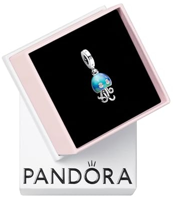 PANDORA farbwechselnde Qualle Charm-Anhänger aus Sterling Silber mit Zirkonia Moments Collection, Kompatibel Moments Armbändern, 792704C01