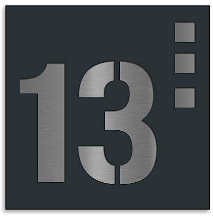 Jung Edelstahl Design Hausnummernschild Köln -Hausnummer V2A Edelstahl - incl. Gravur (anthrazit RAL7016, 20x20 cm)