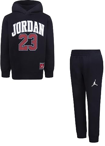 Jordan Trainingsanzug für Kinder, Jersey, Schwarz, Code 85C651-023, Schwarz/Rot/Weiß, 3 Jahre