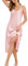 Vlazom Nuisette Femme Satin Longues Chemise de Nuit en Dentelle Col en V Robe de Nuit sans Manches Babydoll Bretelles Reglables，Rose，XL
