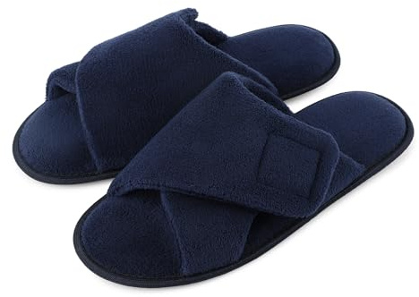 riemot Zapatillas Casa Hombre, Pantuflas Ajustables con Puntera Abierta, Suaves, Cómodas, Antideslizantes Aptas para Diabéticos 42-47 EU