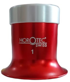 Horotec MSA 00.031-1 Lente per occhiali in alluminio anodizzato rosso con anello avvitato x10