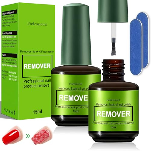 2 Pezzi Solvente per Smalto Semipermanente,Nail Polish Remover,Remover Semipermanente Unghie,Rimuove Facilmente e Rapidamente lo Smalto in 3-5 Minuti