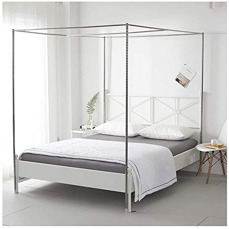 Generico Zanzariera a baldacchino - Supporto per zanzariera in Acciaio Inossidabile per Letti Singoli/matrimoniali/King Size - 25 mm, 1,5x2 m, Protezione a Quattro Angoli Contro Gli Insetti