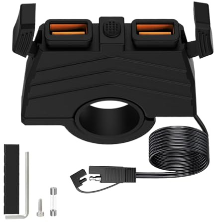 Motorcykeltelefonladdare: USB-snabbladdning, vattentät adapter med styre, universell kontakt för fyrdubbla elektriska cykelkabel utomhustillbehör