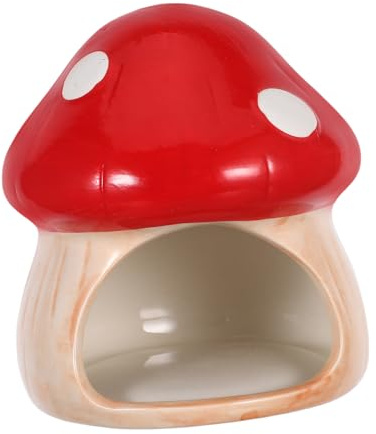 VILLFUL Decorativa de Acuario Casa Rojo Refugio Peces Cueva Escondite para Betta y Goldfish Compatible con Tanques Pequeños y Grandes