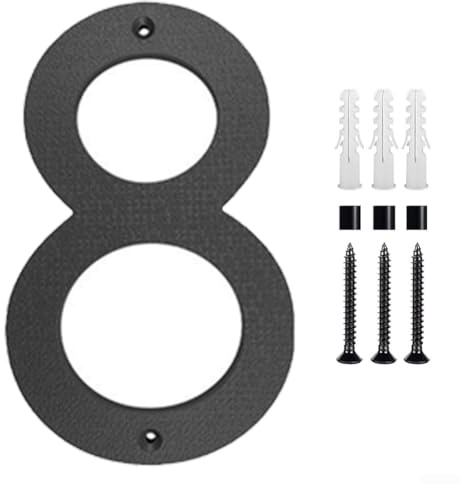 Numéros de maison élégants en ABS noir 30,5 cm pour porte, boîte aux lettres ou clôtures (8)