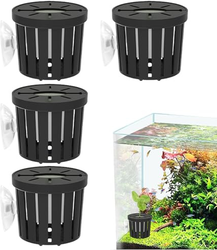 Plant Holder for Fish Tank - Landscaping Decor with Suction Cups - Aquarium Planting Basket | for Bedroom Study Room Restaurant Apartment Christmas Housewarming Birthday