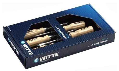 Schraubendreher-Set 'Witte' 6-tlg, LS+PH, Holzheft