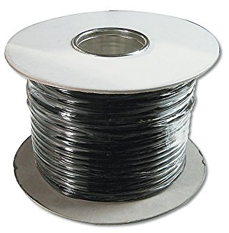 DIGITUS Cable telefónico plano - 8 hilos - 100 m en tambor - AWG 26 - sin blindaje - CCA - para instalaciones modulares o TAE - negro
