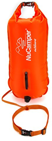 NuCamper Swim Buoy for Open Water Swimmers With Adjustable Waist Belt, Waterproof Dry Bag, Swim Bubble For Safty Swimming, Training Snorkeling, Kayaking, Boating,Beach Bags Large Capacity 28L