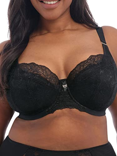 Elomi Women's Charley T-Shirt Seamless Breathable Spacer Underwire Bra, Black, 46DD