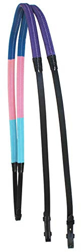 CHALLENGER 54 Horse English Black Leather Rubber Grip Multicolor Training Reins 805LR09