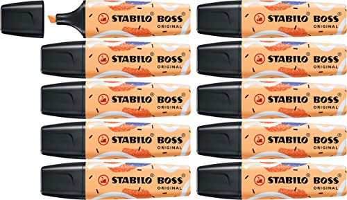 STABILO - Textmarker - BOSS ORIGINAL Pastel by Ju Schnee - 10er Pack - sanftes Orange