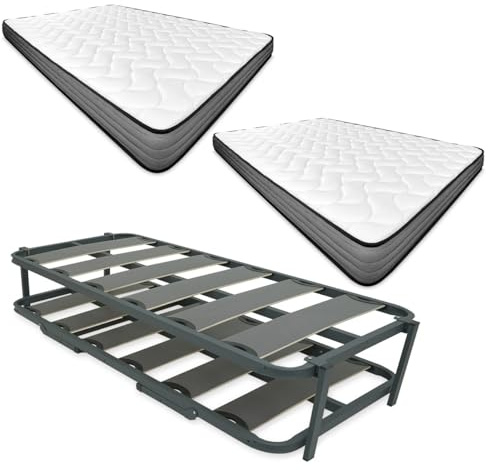 Somnia Descanso - Cama Completa con 2 Colchones Hawai (Cara Invierno/Verano) + Cama Nido Reforzada, 90 x 190