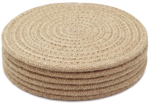 KITLAB 8 Inch Trivets for Hot Dishes, Hot Pots and Pans, Thick Heat Resistant Large Coaster for Kitchen, Hot Pads, Kitchen Essentials, Kitchen Decor for Table & Countertop, 6 Pcs