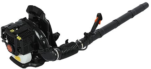udnzpfuy Souffleur de feuilles portatif à 2 temps 52 CC - Moteur à essence - 550 CFM, 1,7 HP - Aspirateur de jardin et broyeur - Souffleur de jardin sans fil - Noir