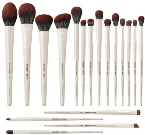 EIGSHOW Set di pennelli per il trucco, 18 pezzi di pennelli per il trucco professionale, set di pennelli da trucco premium, per la pasta liquida Polvere Crema, truccatore professionista (Beige)