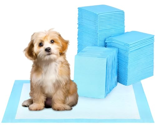 QWORK® 100 Pezzi Tappetini Igienici per Cani Monouso, 45 x 33 cm Tappetino Cane, Tappetini per Pipì Altamente Assorbenti, per Cuccioli, Animali di Piccola Taglia