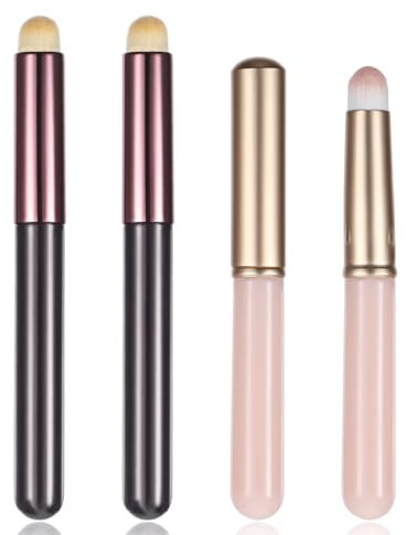 4 Stück Make Up Schwamm Pinsel, Lidschatten Pinsel, Makeup Schwamm Lidschatten Kontur Stick, Schwamm Makeup Applikator, Professionelle Augenmischung Puder Applikatoren Kit für Frauen