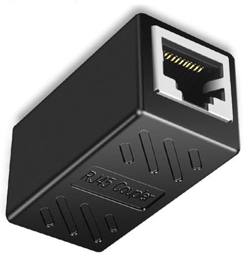 Acoplador RJ45, Conector Ethernet Hembra a Hembra, Adaptador de Red, Negro