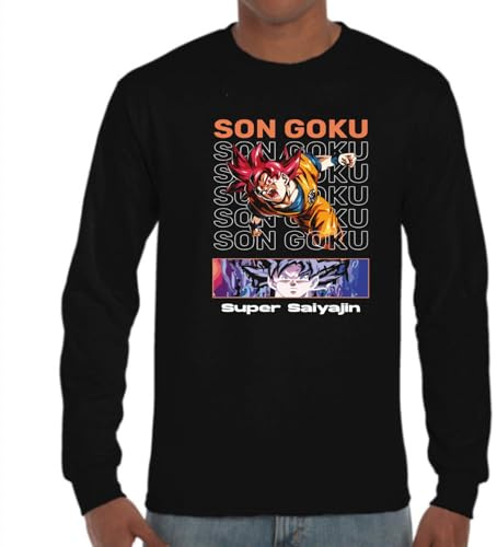 the Fan Tee Camiseta de Adulto de Manga Larga de Hombre Dibujos Animados Dragon Bola Ball Anime Manga 702 L