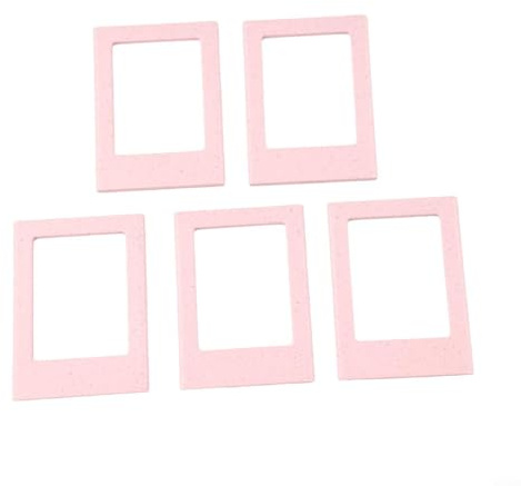 Set di 5 cornici magnetiche per foto da 7,6 cm, design cavo in paglia, con forti magneti per mostrare ricordi su frigorifero o lavagne di metallo (verde)