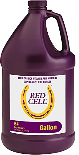 Horse Health Red Cell, Liquid Vitamin-Iron-Mineral Supplement for Horses, Helps Fill Important Nutritional Gaps in Horse's Diet, 1 Gallon, 128 Oz., 64-Day Supply